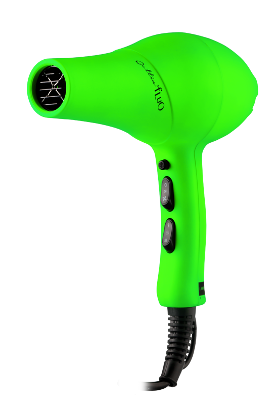 professional hair dryer gettin fluo green