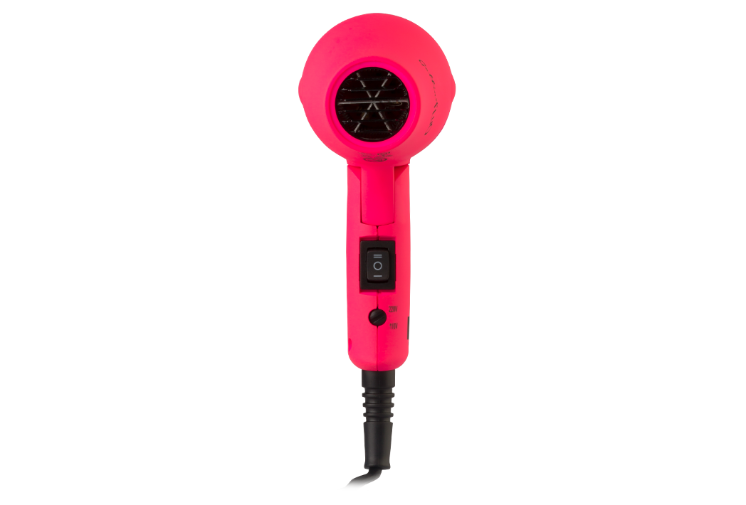 mini travel hair dryer gettin fluo pink